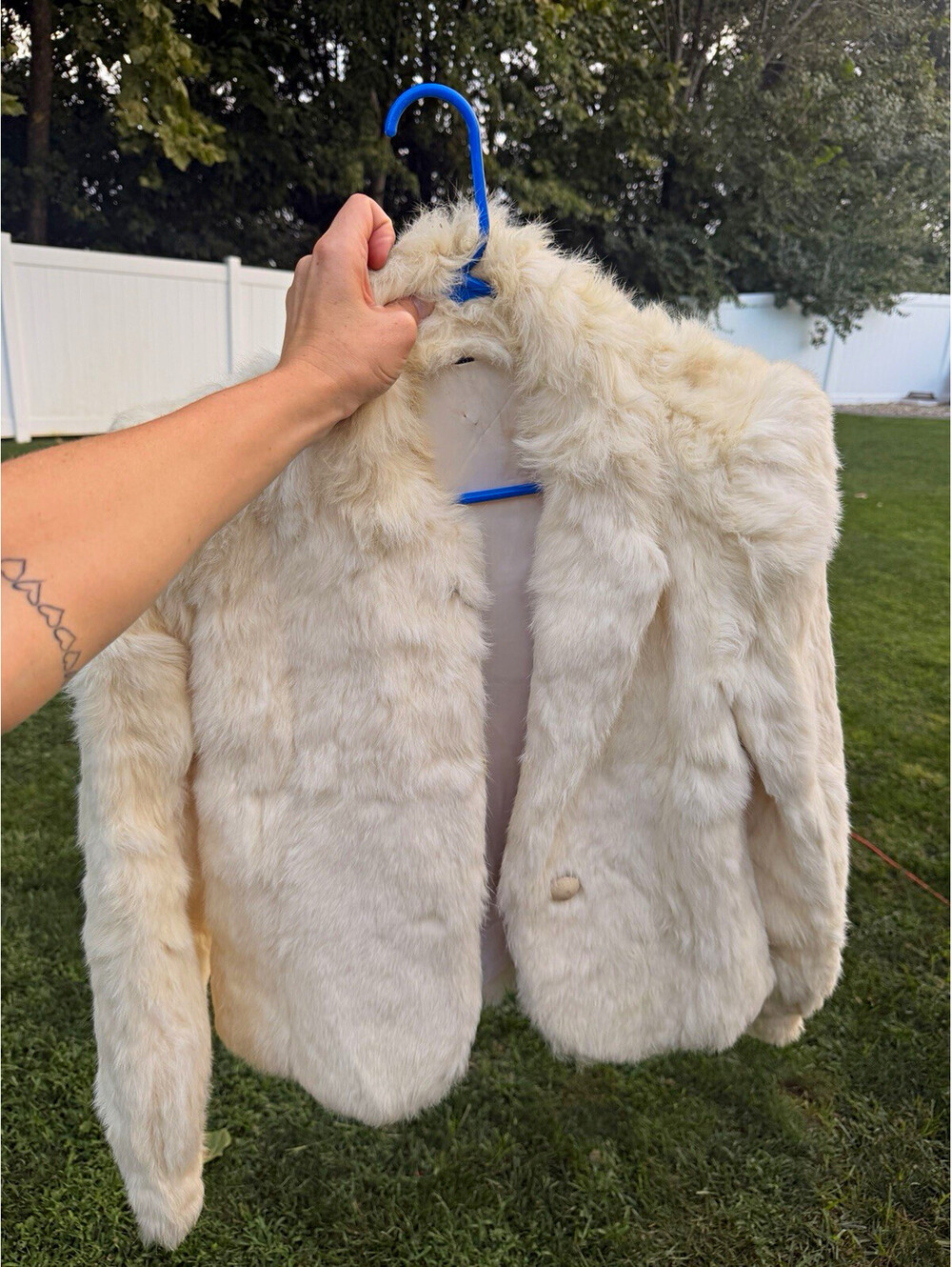 Women’s White Rabbit Fur Jacket small - made in Korea